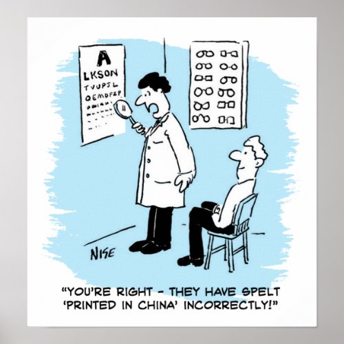 Optician giving an eye_test poster