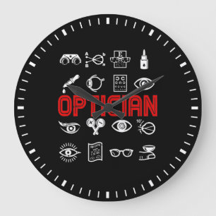 Optician Heart Optometrist Ophthalmologist Large Clock
