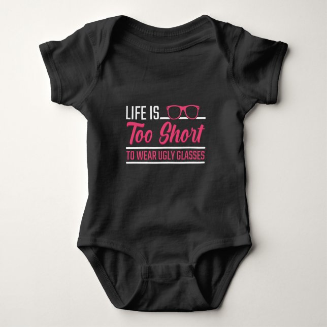 Optician Humor Eye Doctor Ugly Glasses Optometrist Baby Bodysuit (Front)