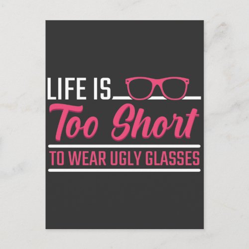 Optician Humor Eye Doctor Ugly Glasses Optometrist Postcard