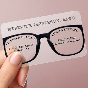 Optician Modern Glasses Vision Optical Illusion Clear Business Cards