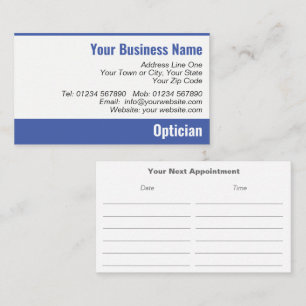Optician Next Appointment Card
