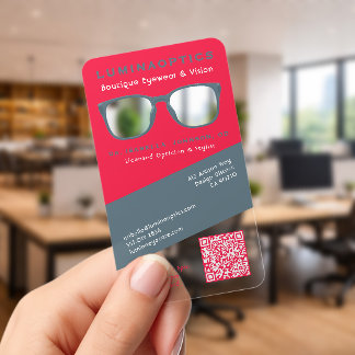 Optician Optometry Modern Trendy Colors Glasses Clear Business Cards