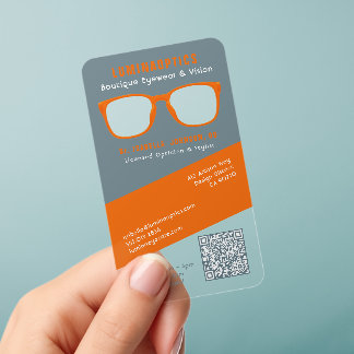 Optician Optometry Modern Trendy Colors Glasses Clear Business Cards