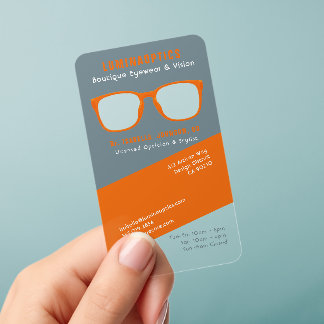Optician Optometry Modern Trendy Glasses Clear Business Cards