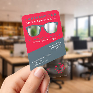 Optician Optometry Modern Trendy Logo Glasses Clear Business Cards
