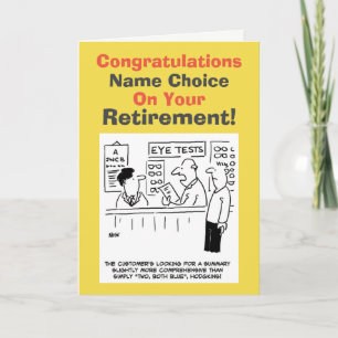 Optician Retirement Card