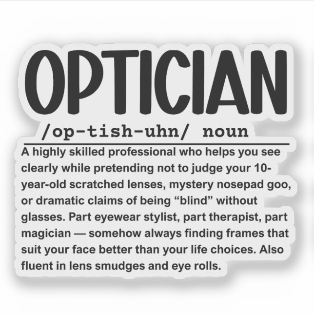 Optician Sticker (Front)