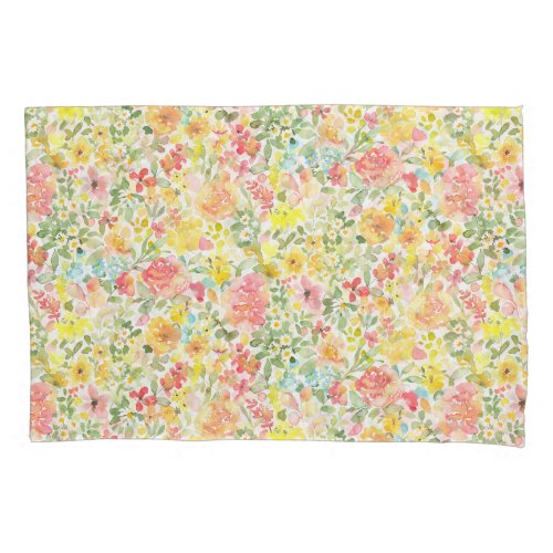 Optimism _ vivid watercolor floral pillow case