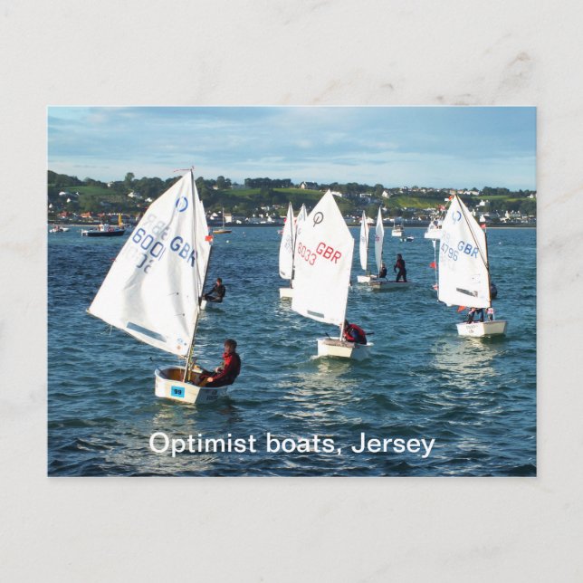 Optimist boats in Jersey Postcard (Front)