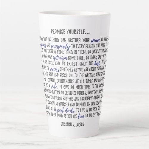 Optimist Creed Inspirational Quote Latte Mug