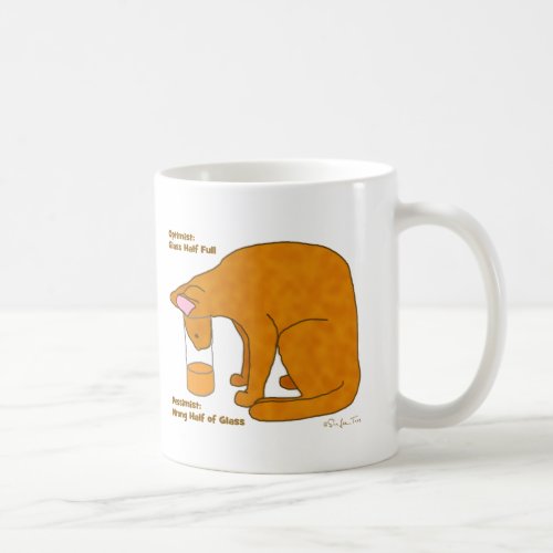 Optimist Pessimist Cat Coffee Mug