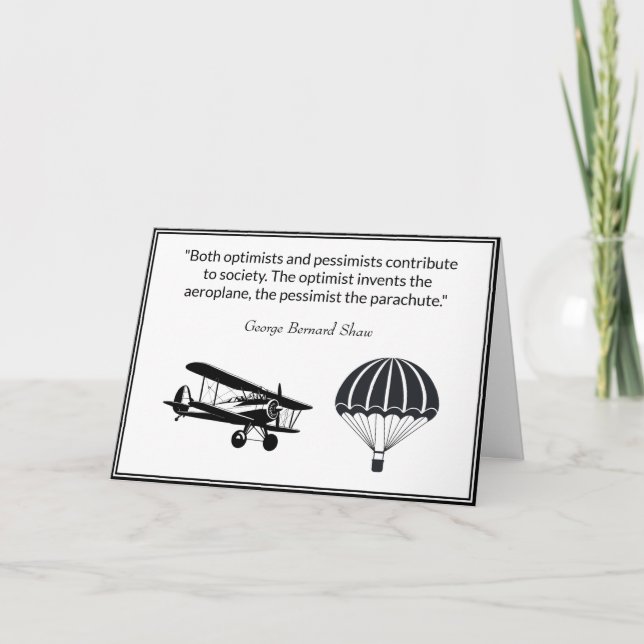 Optimist Pessimist Quote George Bernard Shaw Card (Front)