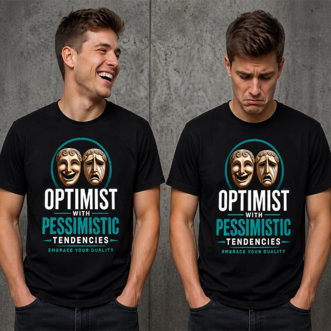 Optimist vs Pessimist Duality Mask Design Tri-Blend Shirt (Creator Uploaded)