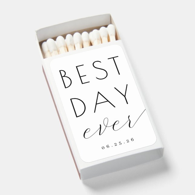 Optimistic Black Minimalist Wedding Matches (Front Open)