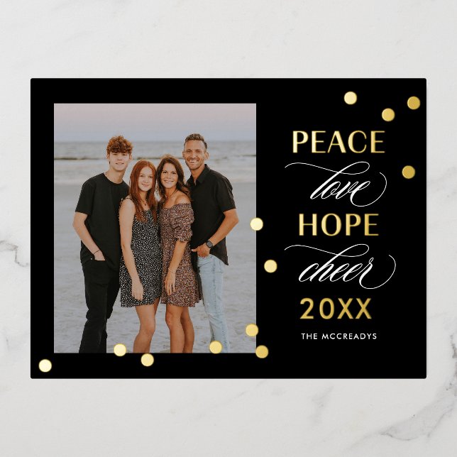 Optimistic Mood FOIL Happy New Year Postcard (Front)