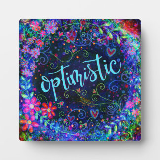 Optimistic Pretty Blue Floral Inspirivity Plaque