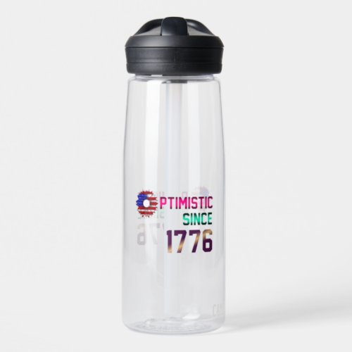 Optimistic since 1776 United States Flag 4th July Water Bottle