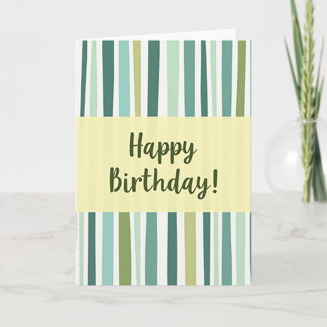 Optimistic Striped Birthday Card (Front)