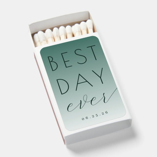 Optimistic Teal Gradient Celebration Matchboxes (Front Open)