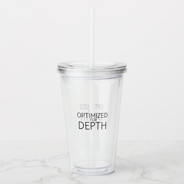Optimized For Depth Minimalist Technical Tumbler (Front)