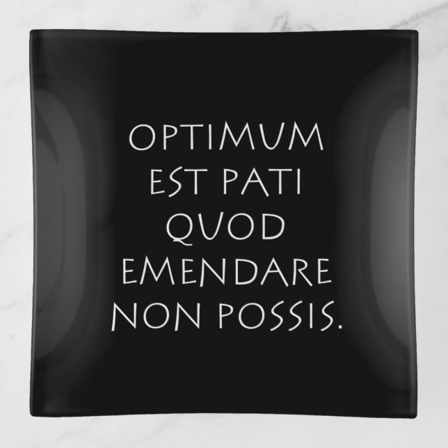 Optimum est pati quod emendare non possis trinket tray (Front)