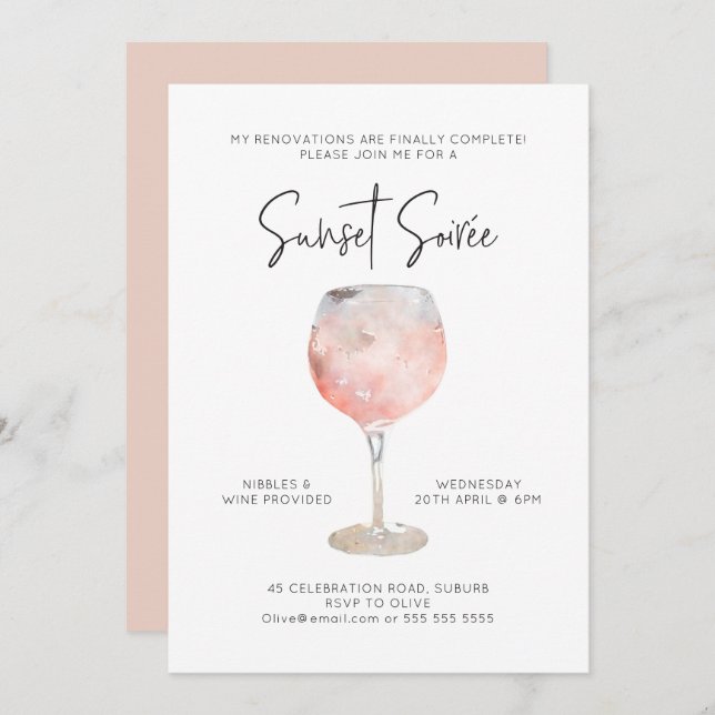 Option 2: Sunset Soiree Invitation (Front/Back)