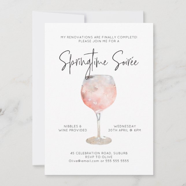 Option 3: Springtime Soiree Invitation (Front)