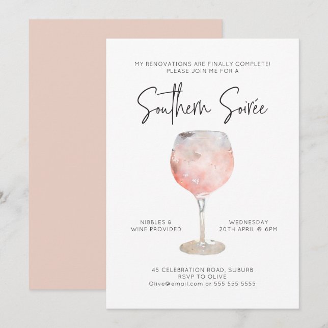 Option 4: Southern Soiree Invitation (Front/Back)