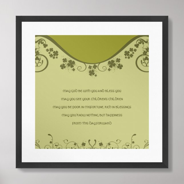Optional Frame AN OLD IRISH WEDDING Blessing  Framed Art (Framed Front)