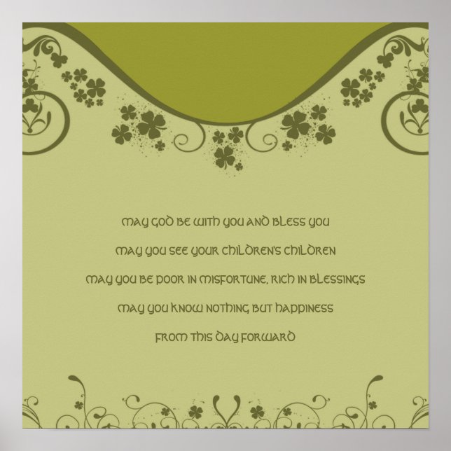 Optional Frame AN OLD IRISH WEDDING Blessing  Poster (Front)