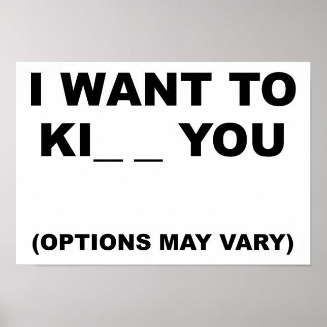 Options May Vary Funny Poster (Front)
