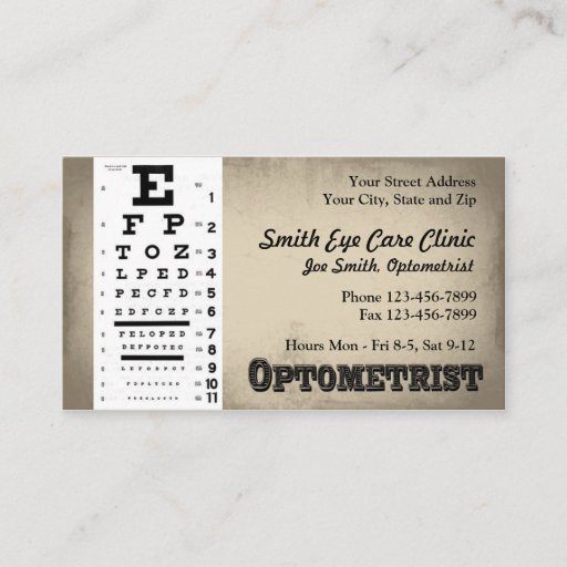 Customizable Optometrist Business Card