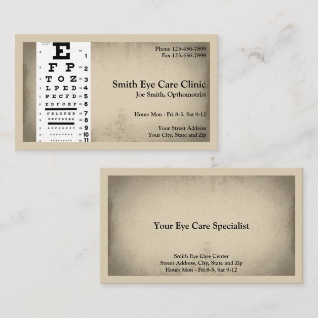 Optometrist Business Card (Front/Back)
