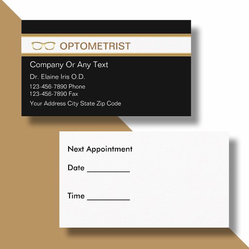 Customizable Optometrist Business Cards