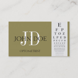 Optometrist Chart Antique Gold Business Card