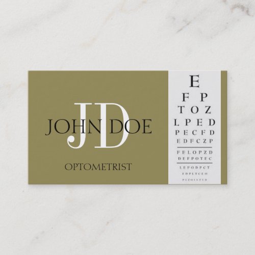 Optometrist Chart Antique Gold Business Card
