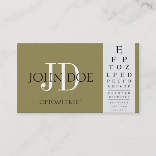 Customizable Optometrist Chart Antique Gold Business Card