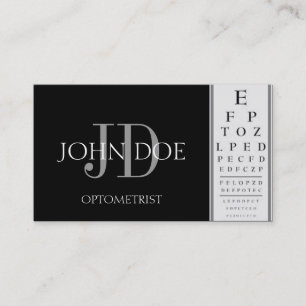 Optometrist Chart Black Business Card