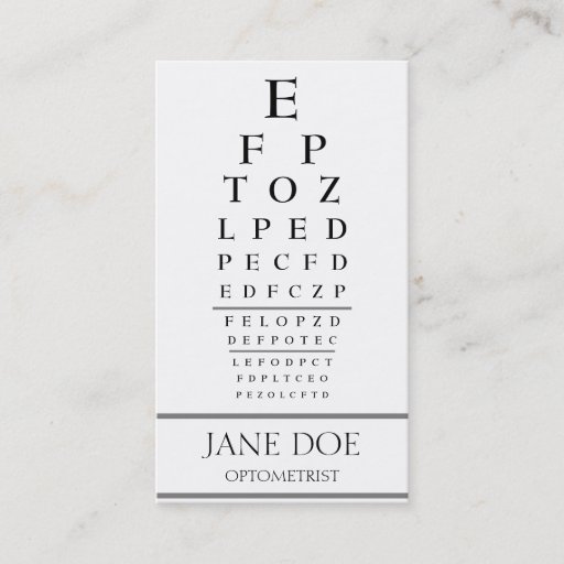 Customizable Optometrist Chart Stripes White Business Card