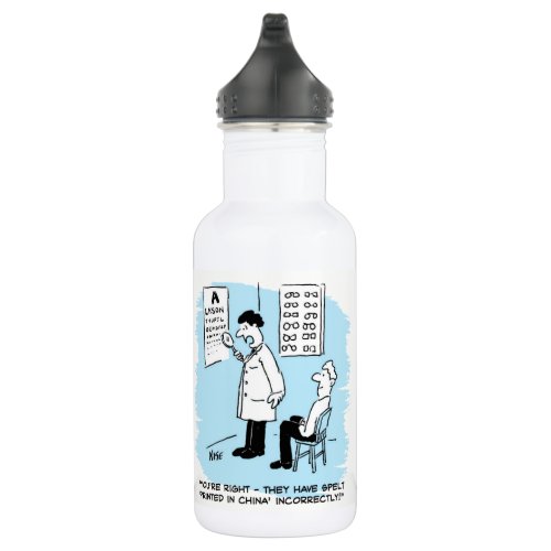 Optometrist Checks Wall Chart Stainless Steel Water Bottle