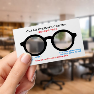 Optometrist Clear Business Cards