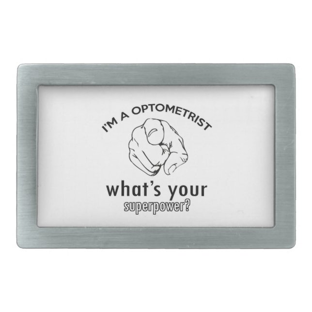 optometrist design rectangular belt buckle (Front)