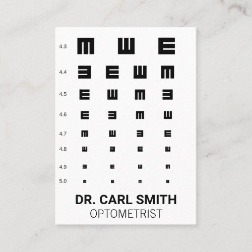 Optometrist  Doctor  Eye Exam Chart Appointment Card