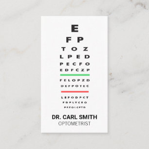 Optometrist Doctor Eye Exam Chart Appointment Card