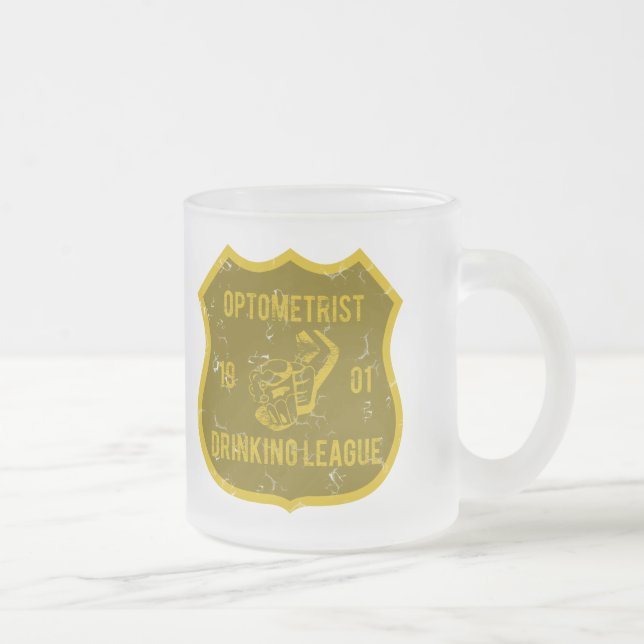 Optometrist Drinking League Frosted Glass Coffee Mug (Right)