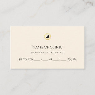 Optometrist Elegant Gold Iris Eye Appointment Card