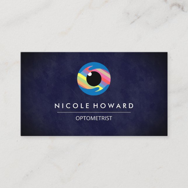 Optometrist | Eye Ball Logo Business Card (Front)