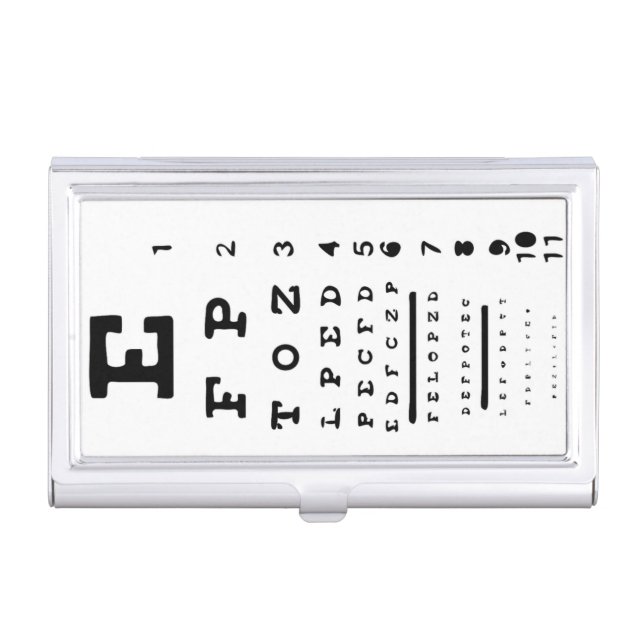 Optometrist Eye Chart Business Card Holder (Front)