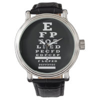 Optometrist Eye Chart Watch Black
